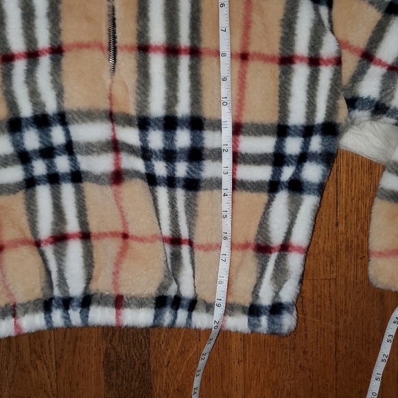 Honey & Sparkle Faux Fur Plaid Cropped Hoodie - Picture 9 of 11
